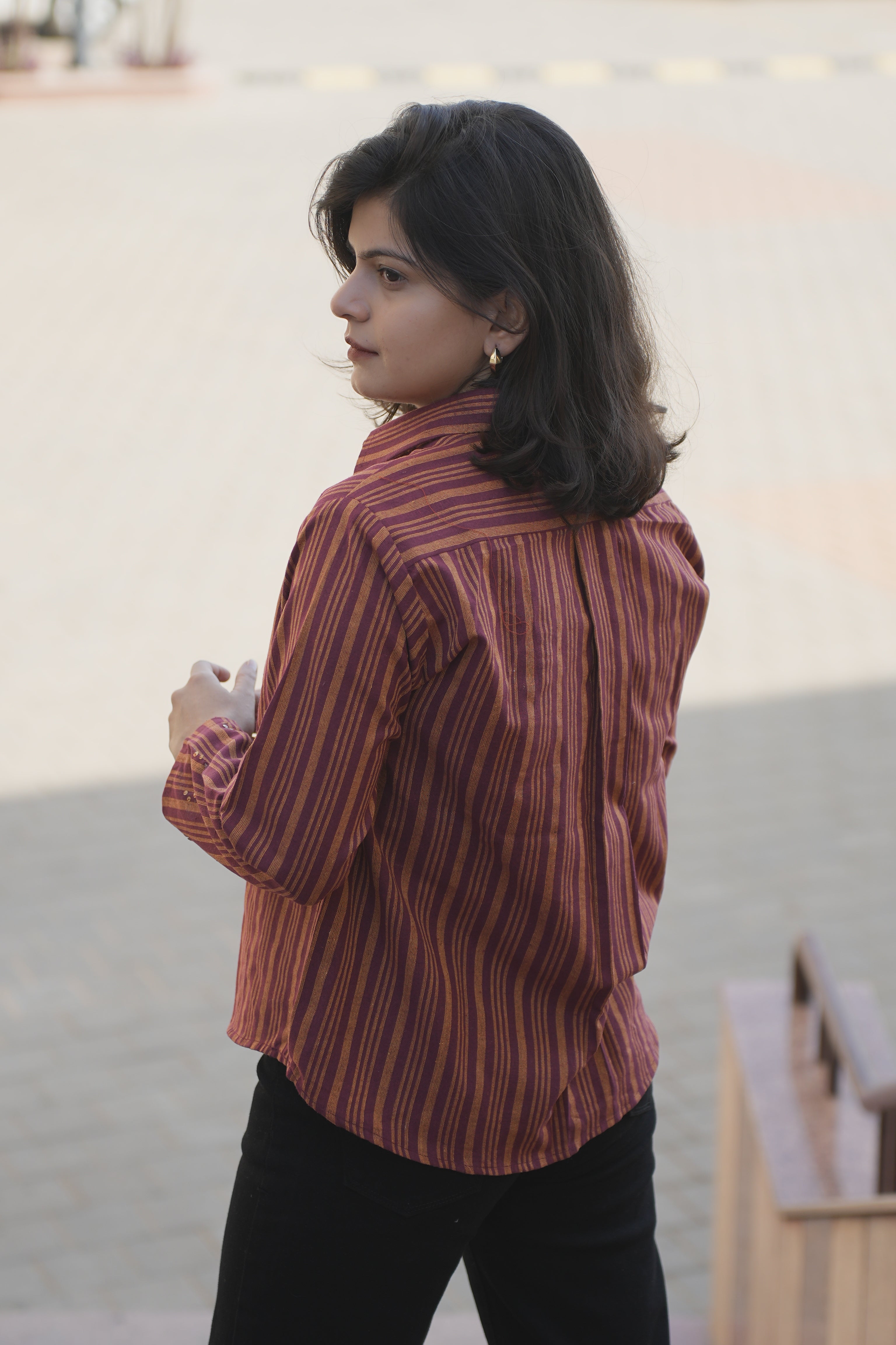 Sunset strip with sequence details fancy shirt