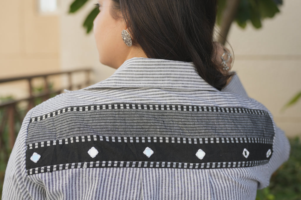 Mirror Embroidery Yoke Design Shirts