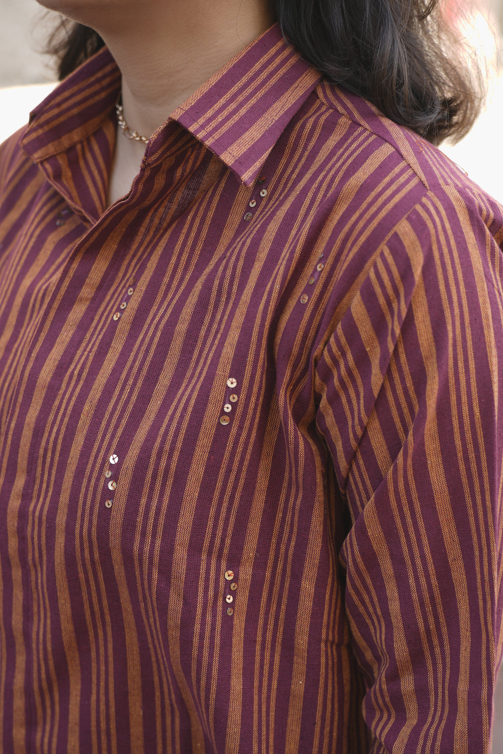 Sunset strip with sequence details fancy shirt