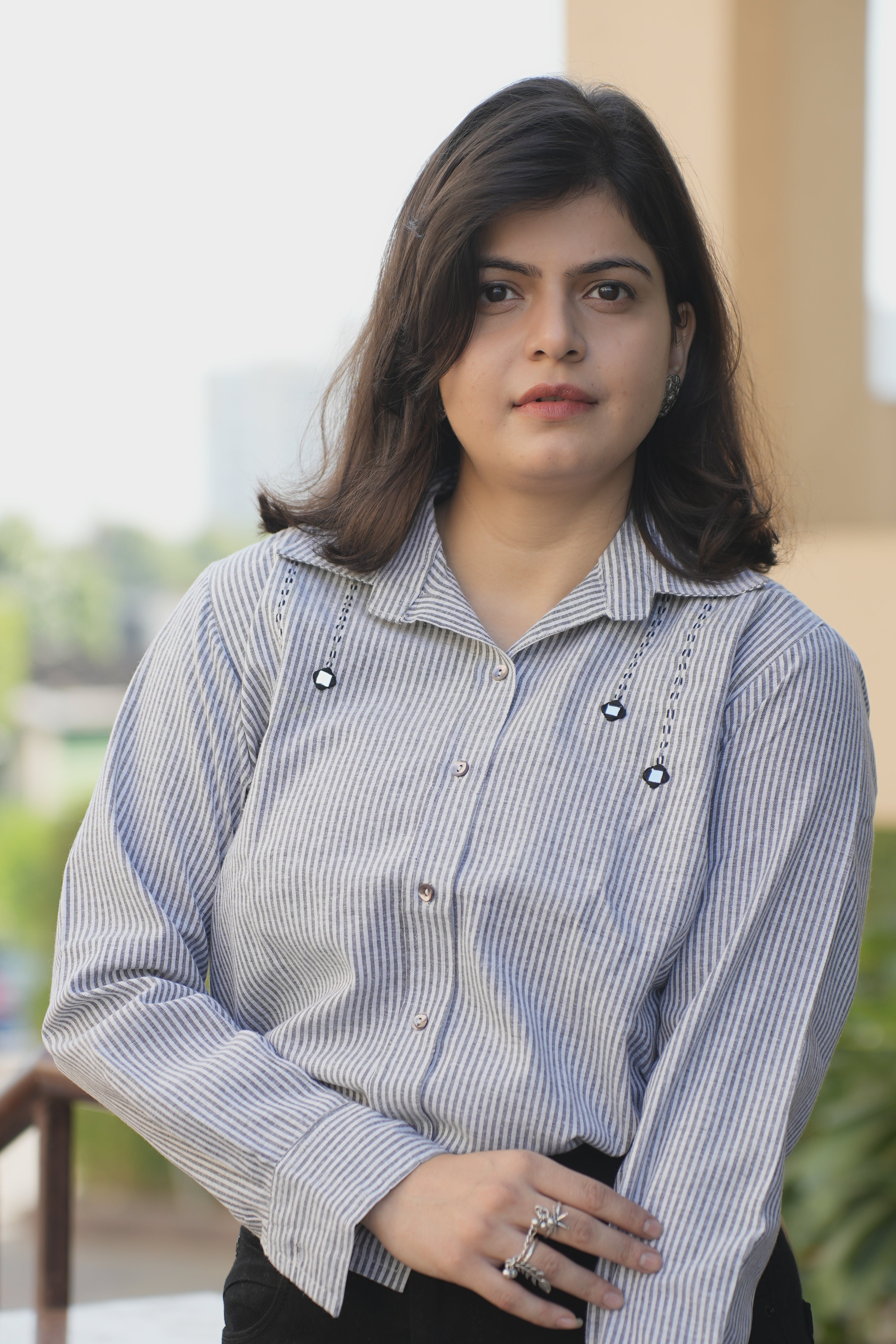 Mirror Embroidery Yoke Design Shirts