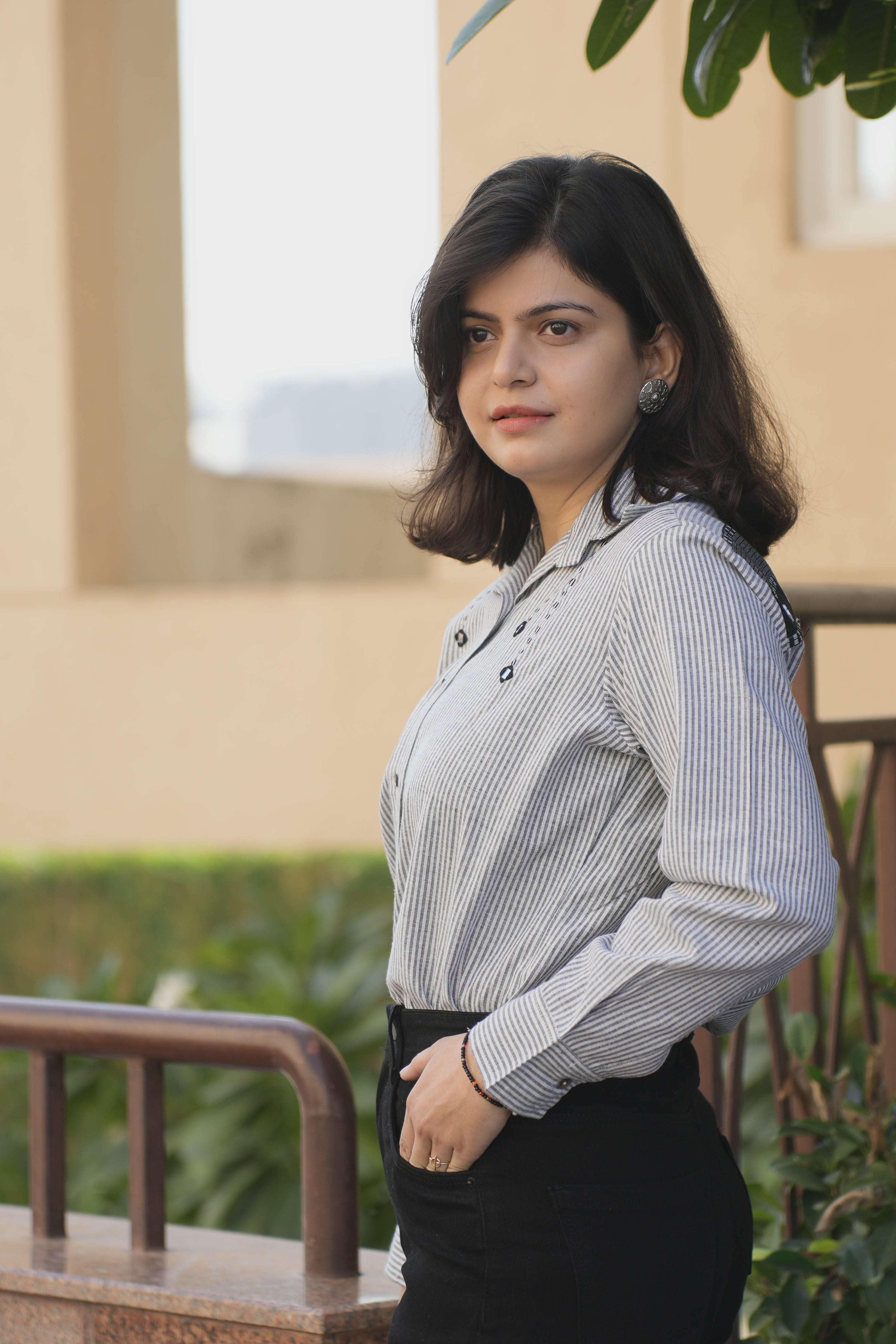 Mirror Embroidery Yoke Design Shirts